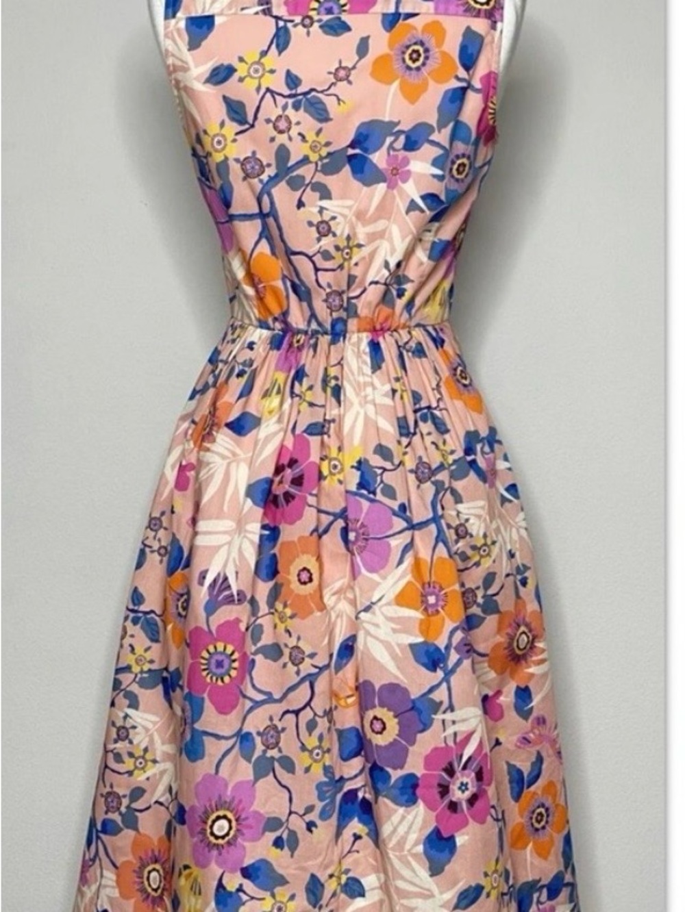 J. Crew liberty Pink Floral sleeveless Midi Dress